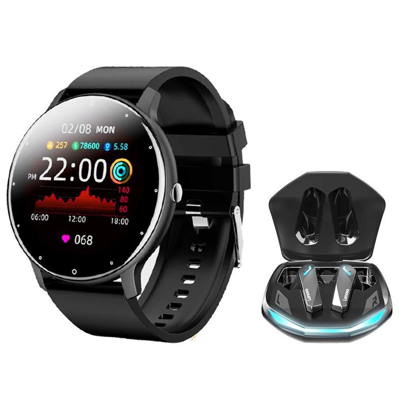 LENOVO - Audífonos Lenovo GM2 Pro Tws  Bluetooth 5.3 y Toumi Fit 2 watch-Negro