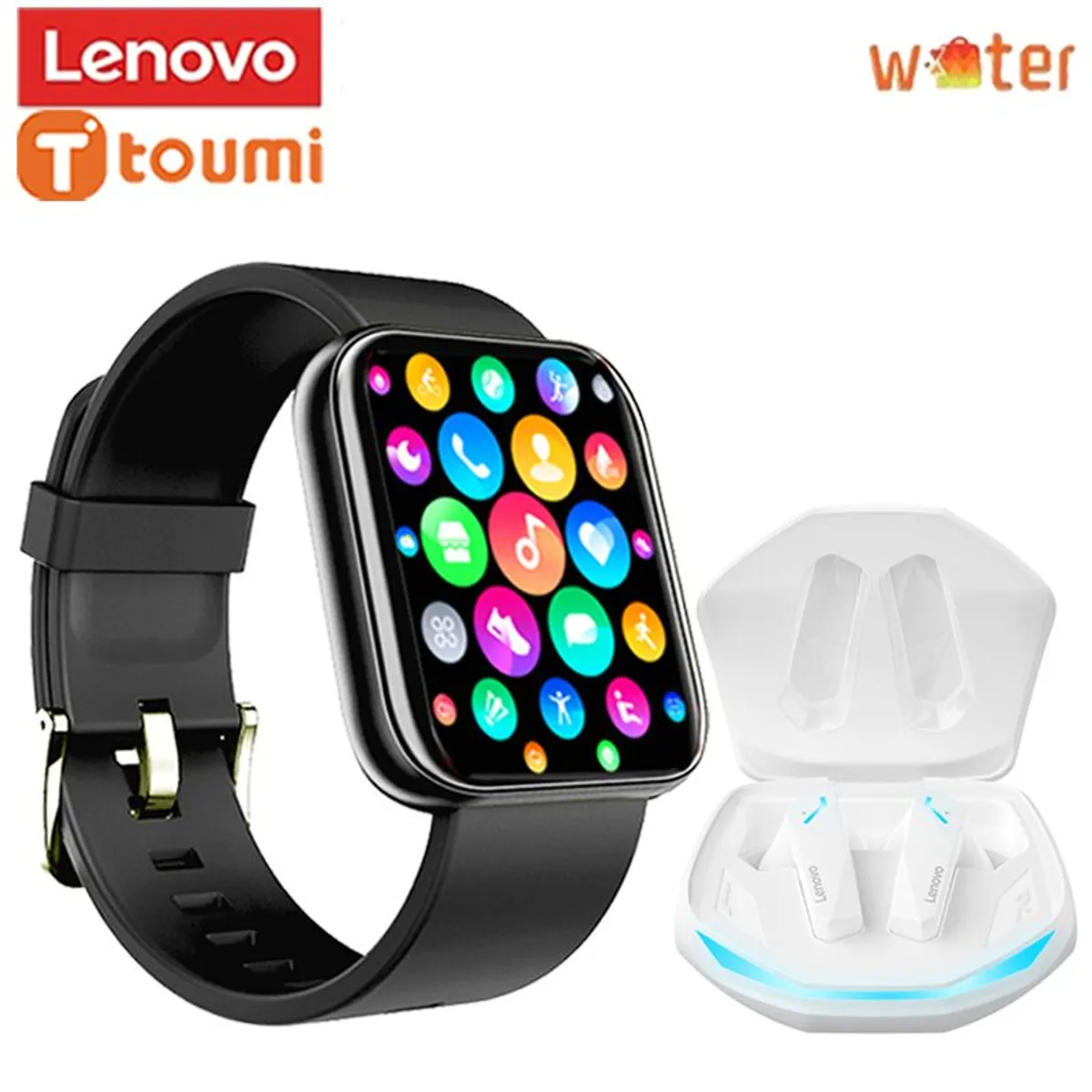 LENOVO - Audífonos Lenovo GM2 Pro Tws Bluetooth 5.3 y Toumi Watch 2 Max