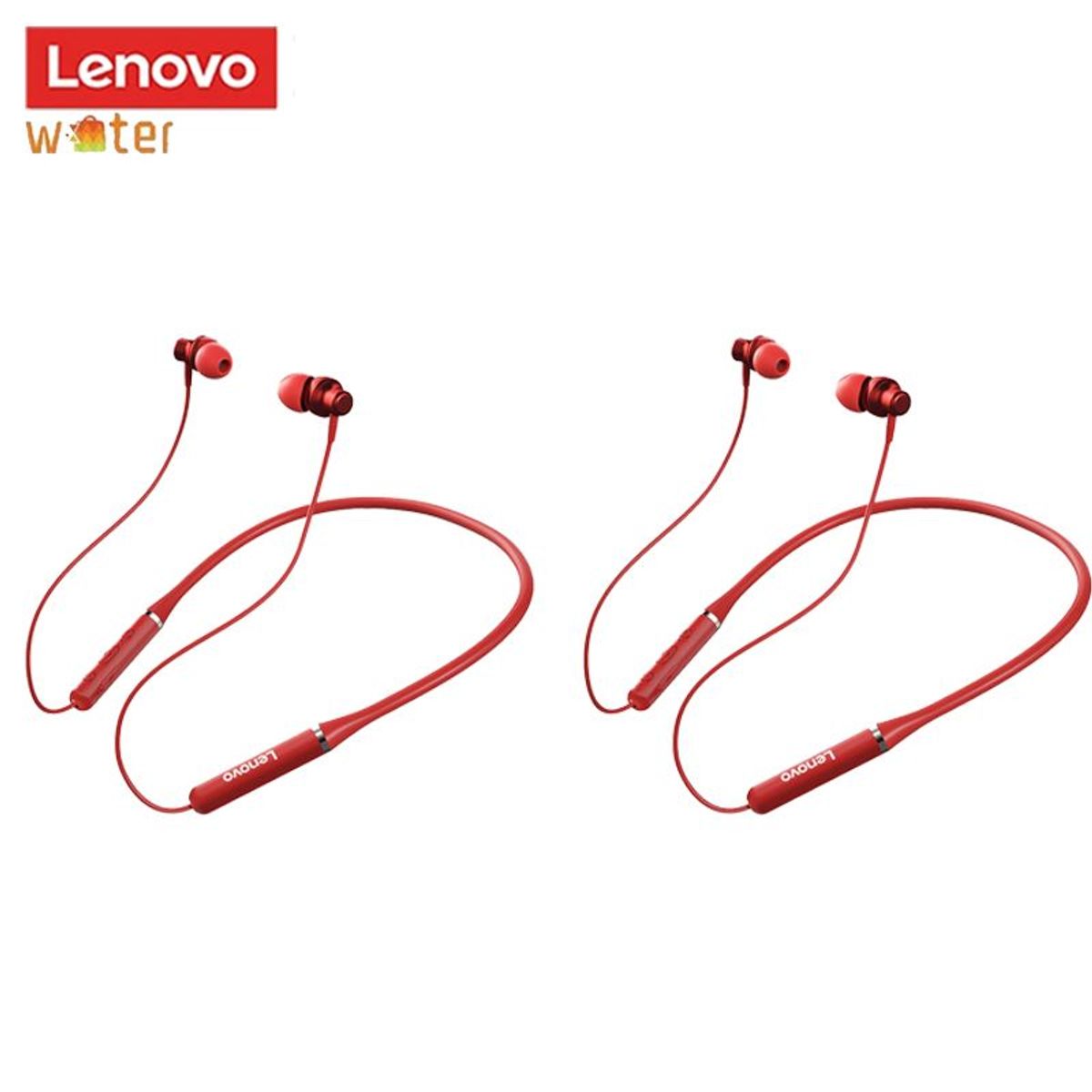 LENOVO - Set 2 De Lenovo  HE05 Audifonos Bluetooth-Rojo