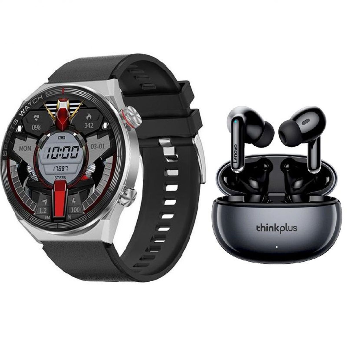 LENOVO - Audífonos Lenovo XT88 De Tws-Girs y Toumi Watch DT3 Pro Max-Negro
