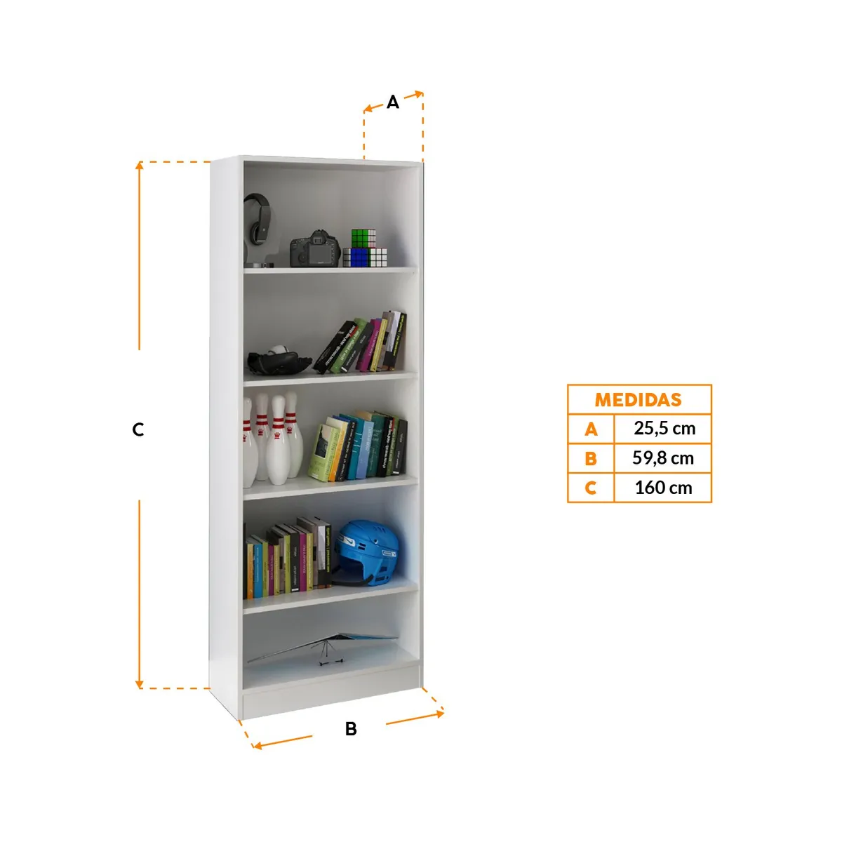 BONNO - Librero Biblioteca Cork Blanco Bonno