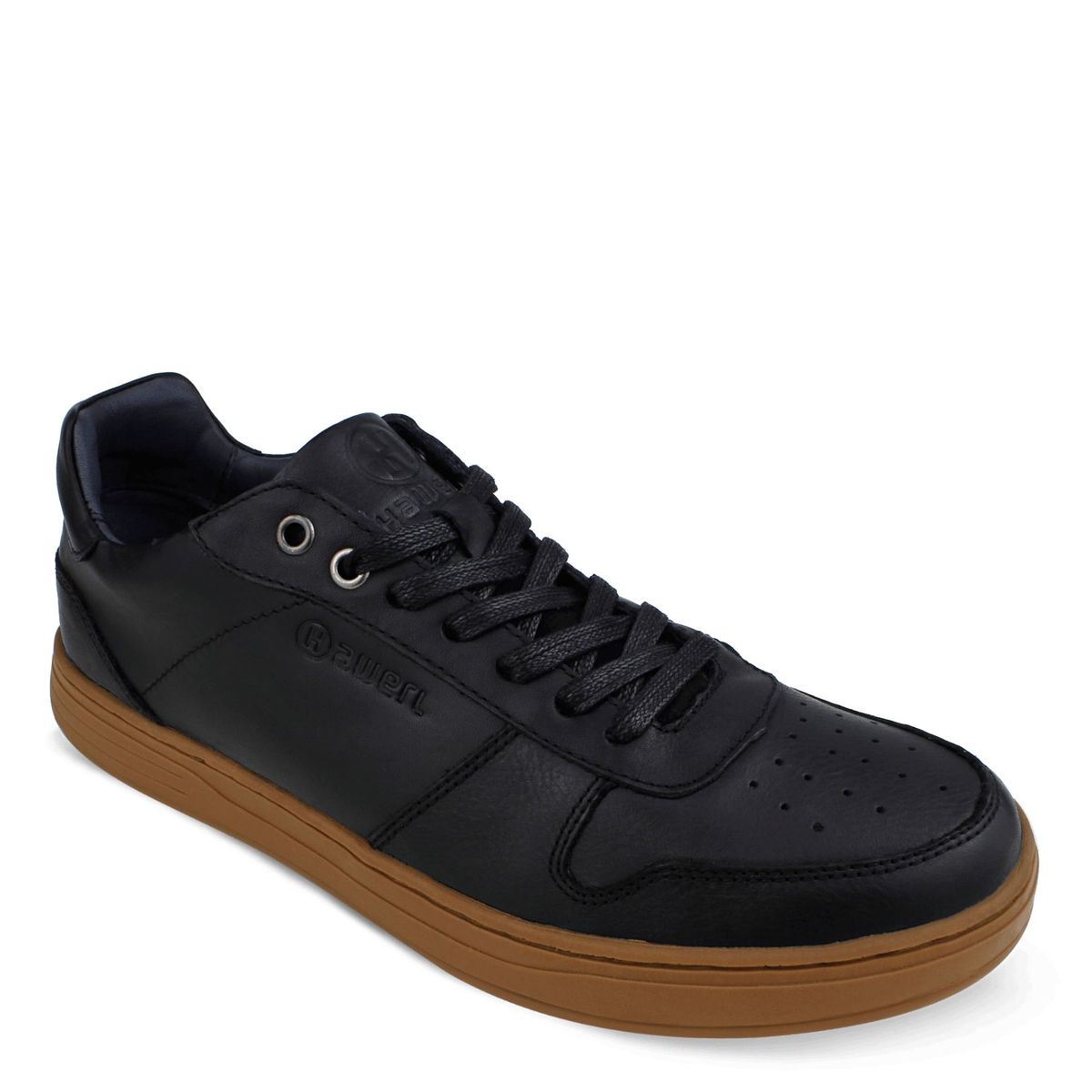 HAWERL - Zapatilla Urbana de Cuero Hombre H534 NegroT