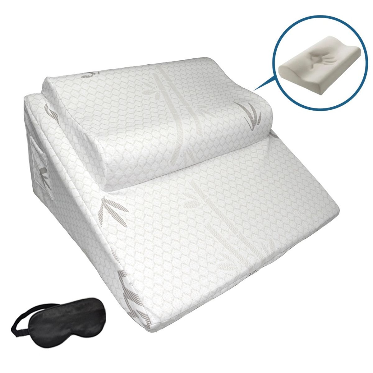 TERAFLEX - COJIN ANTIREFLUJO Y ALMOHADA MEMORY FOAM  BAMBOO 64x60x30 CM