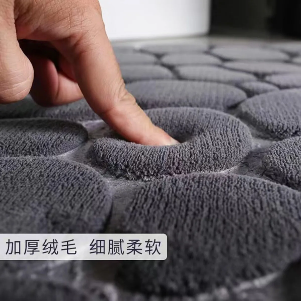 ELMEJORPRECIO - Set De 3 Alfombras Para Baño Antideslizante Absorbente Gris