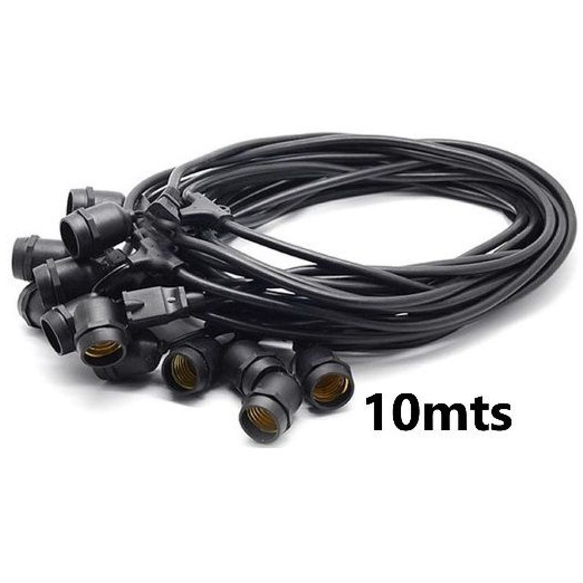 GENERICO - Guirnalda de 10 metros y 20 socket para bombillas