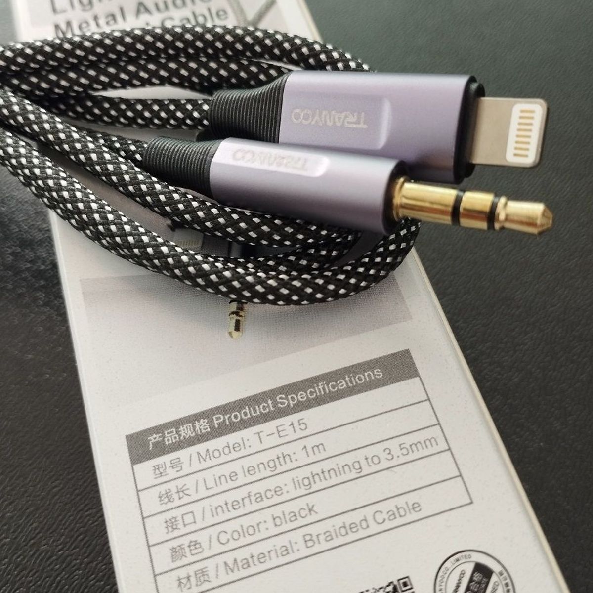 TRANYOO - Cable De Audio - Adaptador Lightning - 35mm Aux Tranyoo - Para Iphone