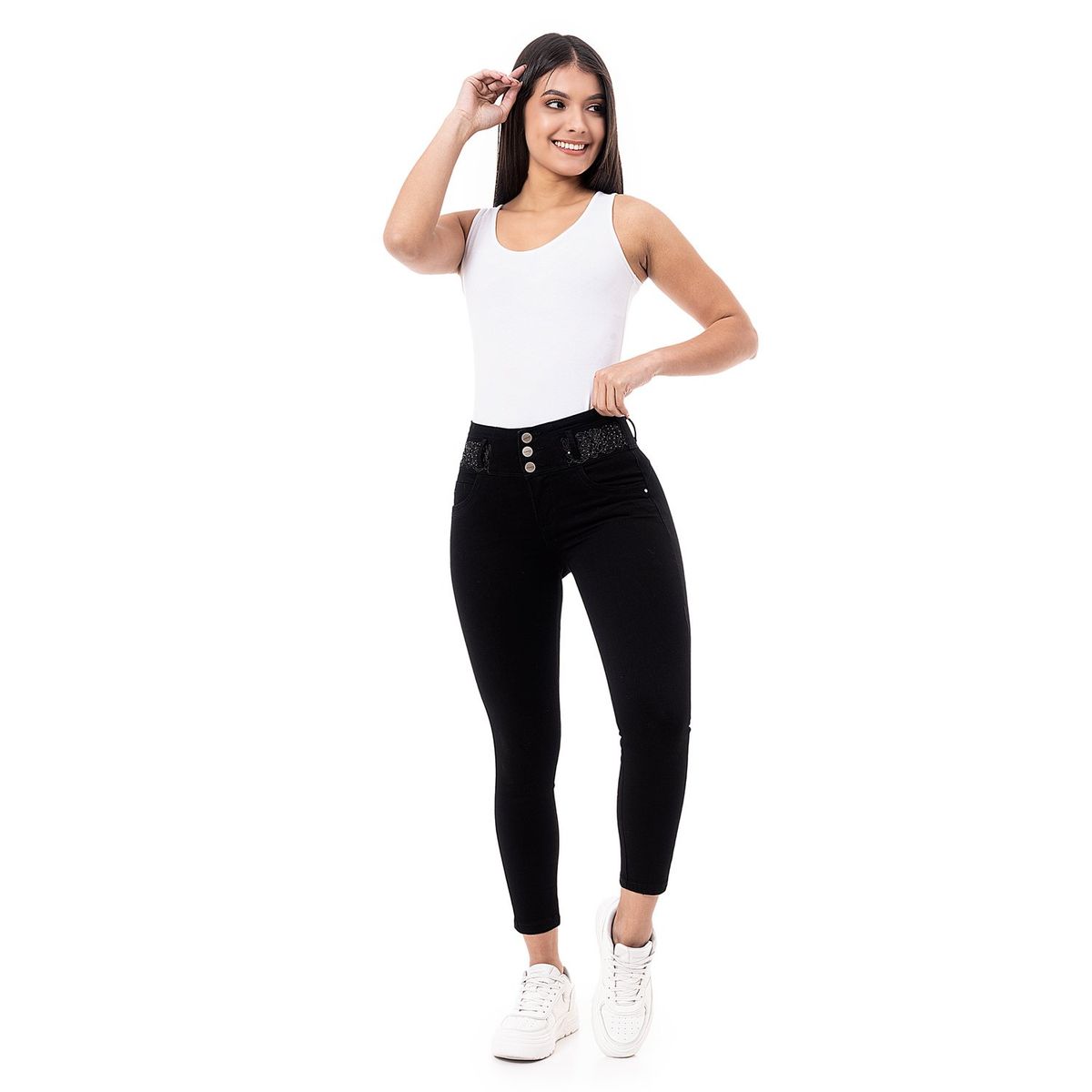 PIONIER - Pantalon Moda Denim Stretch Damerah Mujer