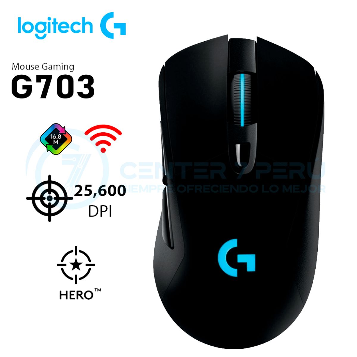 LOGITECH - MOUSE LOGITECH G703 LIGTHSPEED WIRELESS BLACK