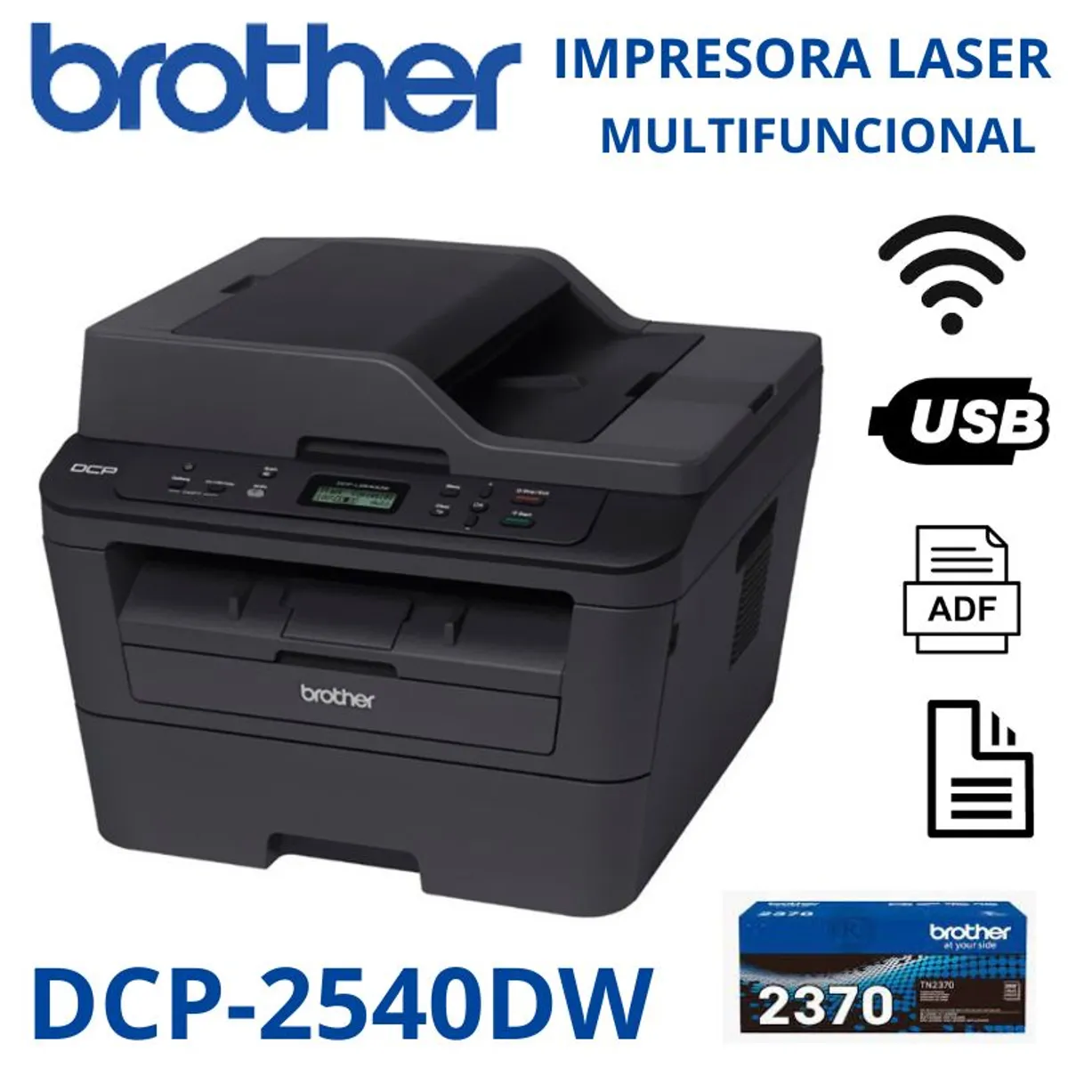 BROTHER - Impresora Multifuncional Brother DCP-L2540DW Monocromatica Laser