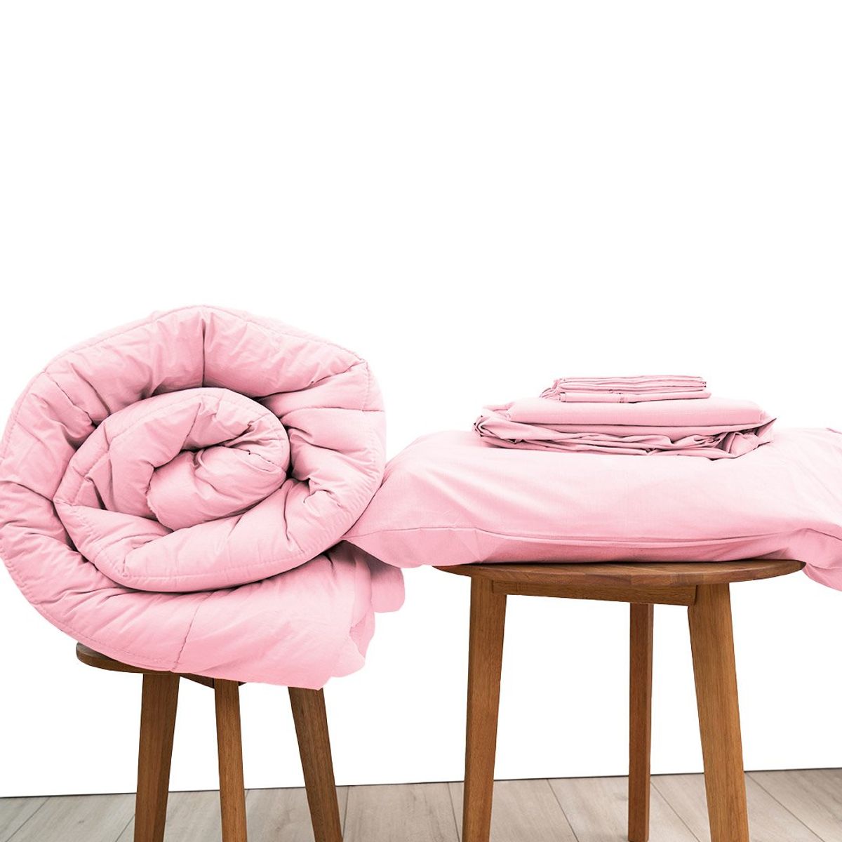 COBITEX HOME - Sábanas + Edredón con corderito Queen Rosado Cobitex 100 algodón