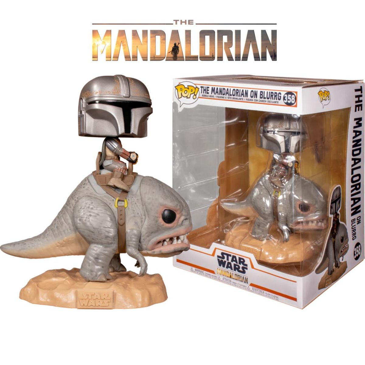 FUNKO - Funko Pop Deluxe The Mandalorian On Blurrg - Star Wars 358