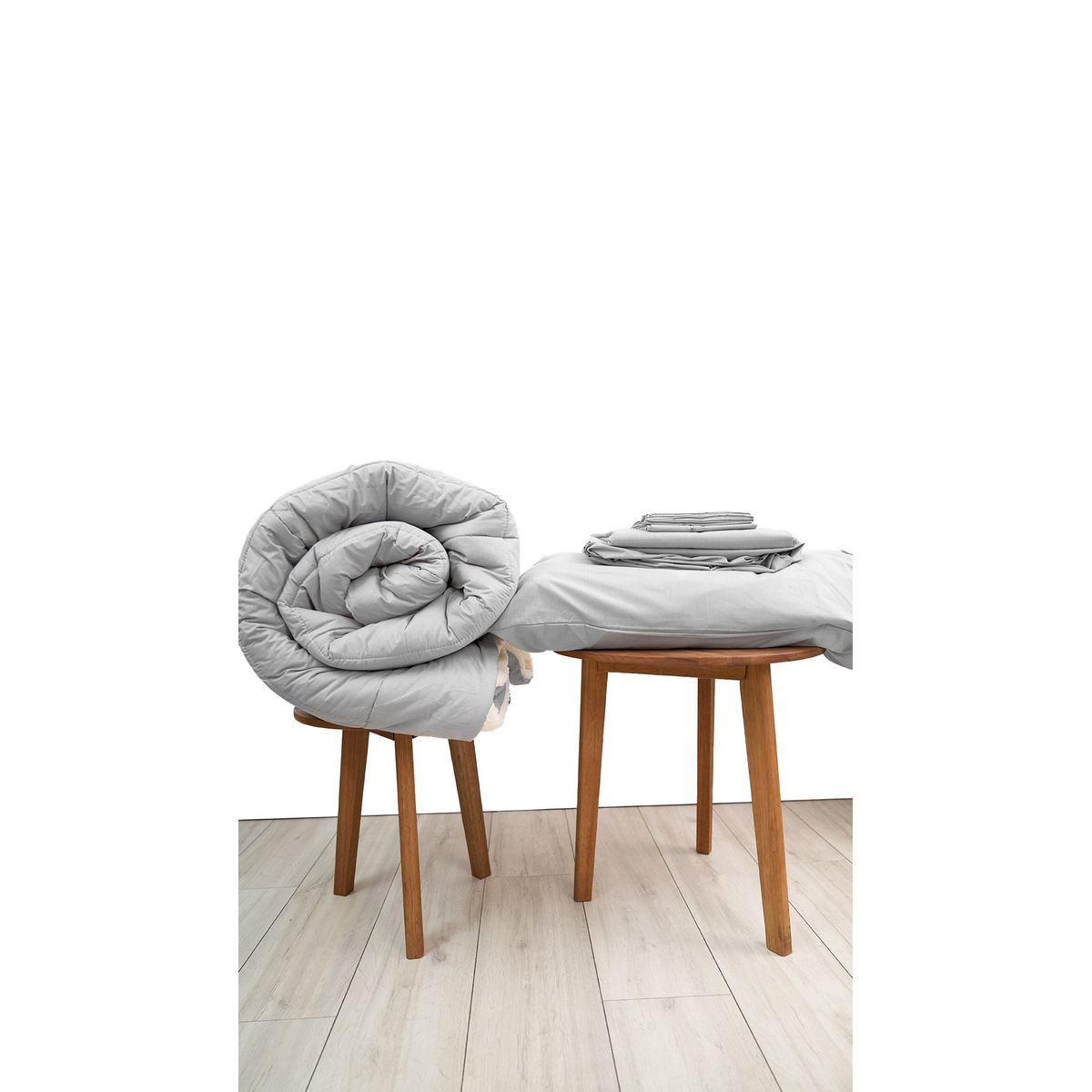 COBITEX HOME - Sábanas + Edredón con corderito 2 plazas Gris Cobitex 100% algodón