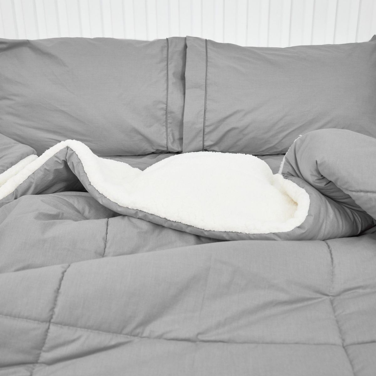 COBITEX HOME - Sábanas + Edredón con corderito King Gris Cobitex 100 algodón
