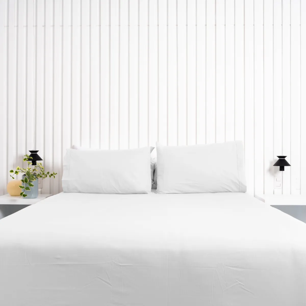 COBITEX HOME - Sábanas + Edredón con corderito Queen 200 hilos blanco Cobitex 100% algodón