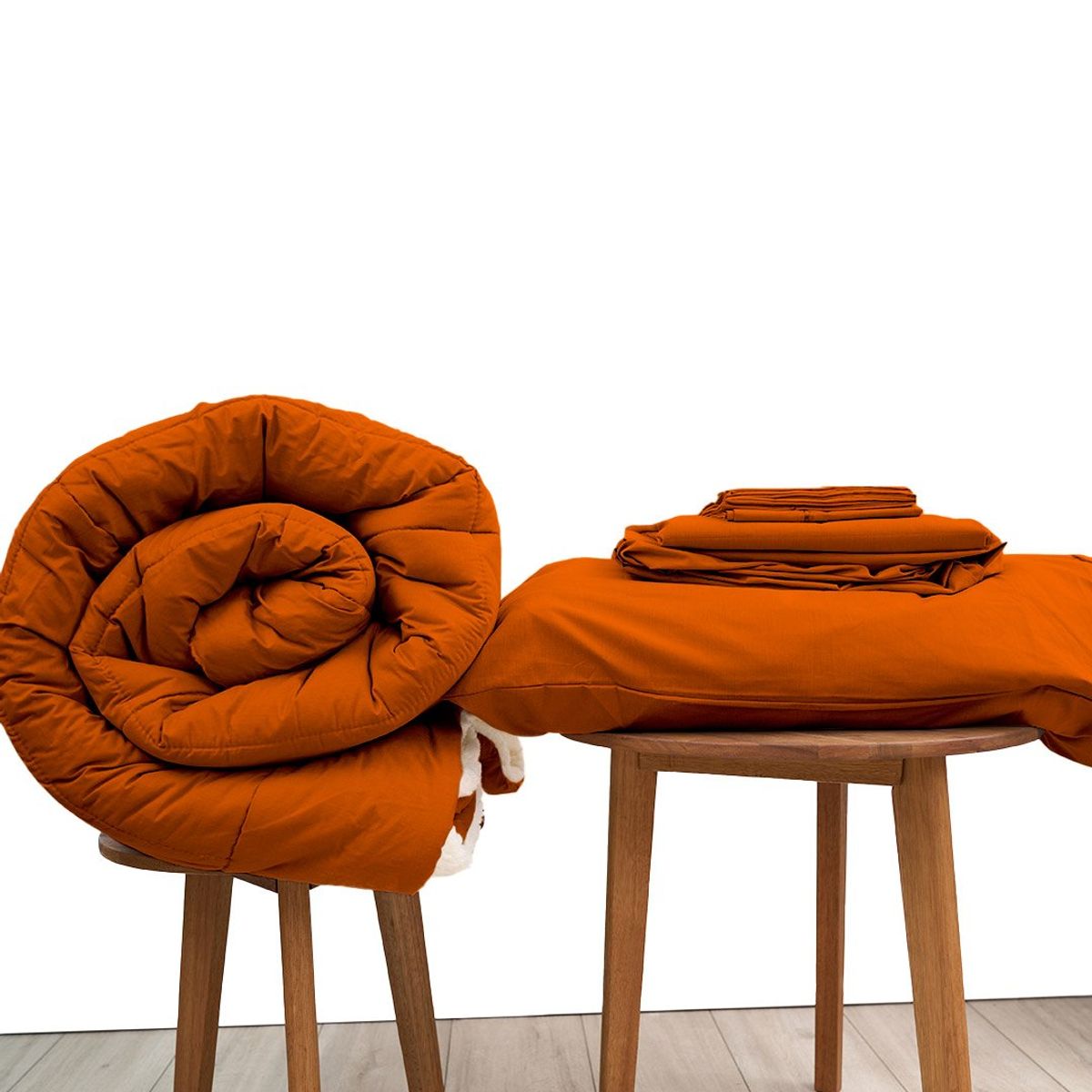 COBITEX HOME - Sábanas + Edredón con corderito 2 plazas Ladrillo Cobitex 100% algodón