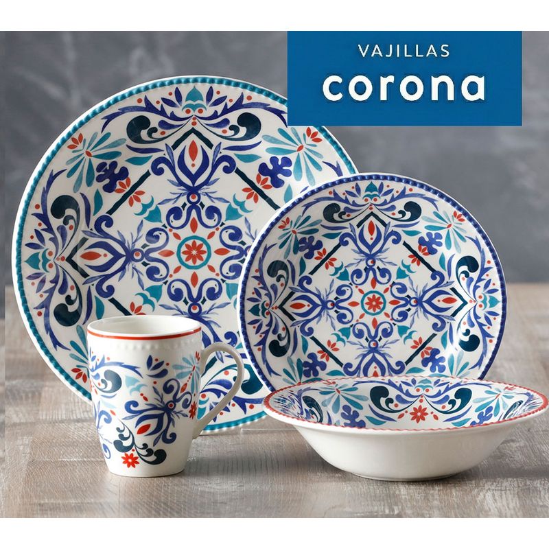 CORONA - Juego de Vajilla 16 Piezas Antonella Corona