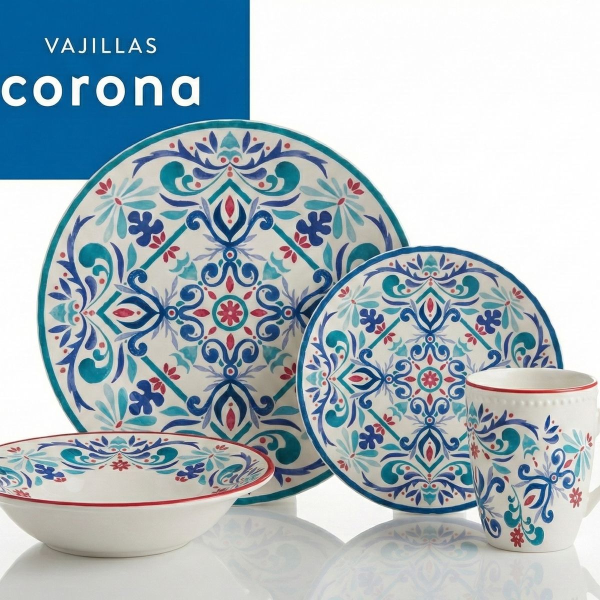 CORONA - Juego de Vajilla 16 Piezas Antonella Corona