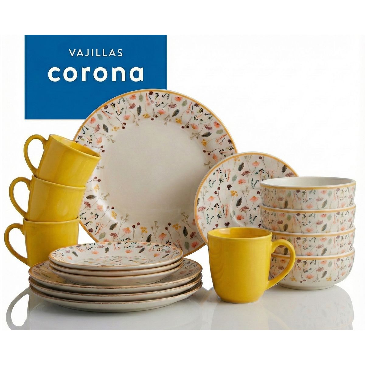 CORONA - Juego de Vajilla Ashley 16 Piezas Corona