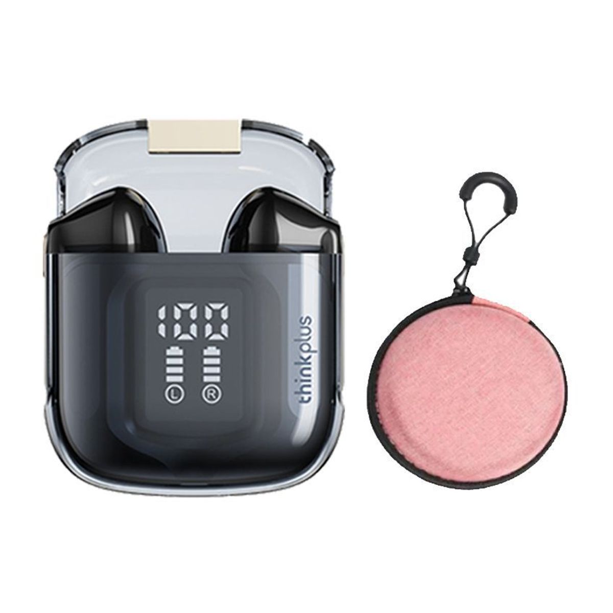 LENOVO - Lenovo LP6 Pro De Audífonos-Negro y Bolsa de almacenamiento-Rosa