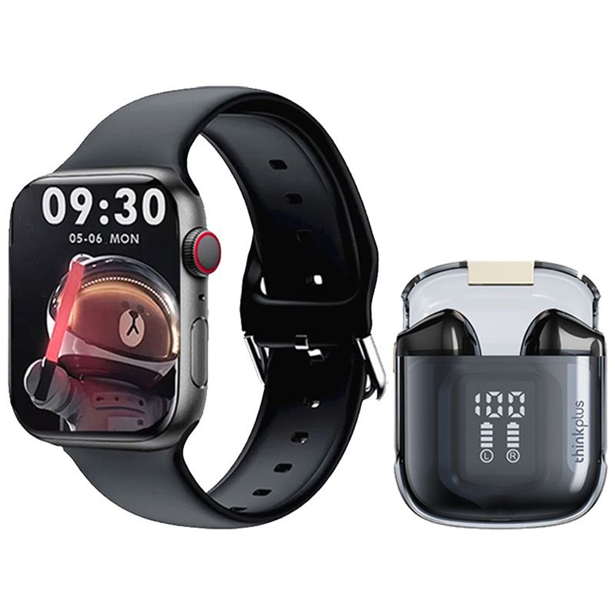 LENOVO - Lenovo LP6 Pro De Audífonos tws-Negro y Toumi Watch-Negro