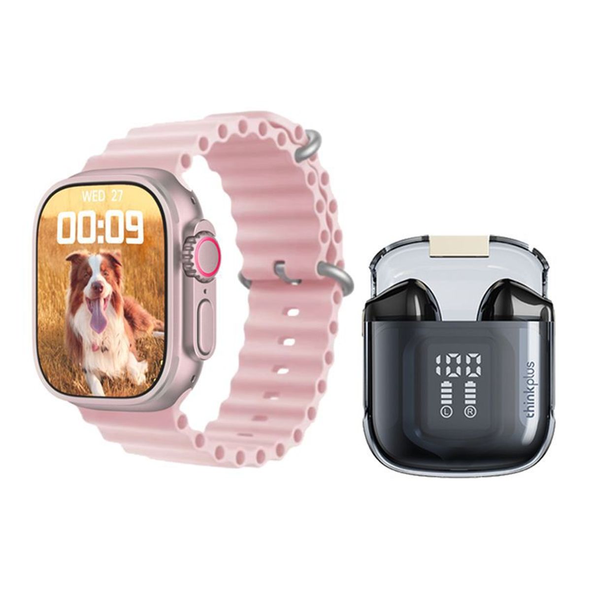 LENOVO - Lenovo LP6 Pro De Audífonos tws-Negro y Toumi Watch S8-Rosa