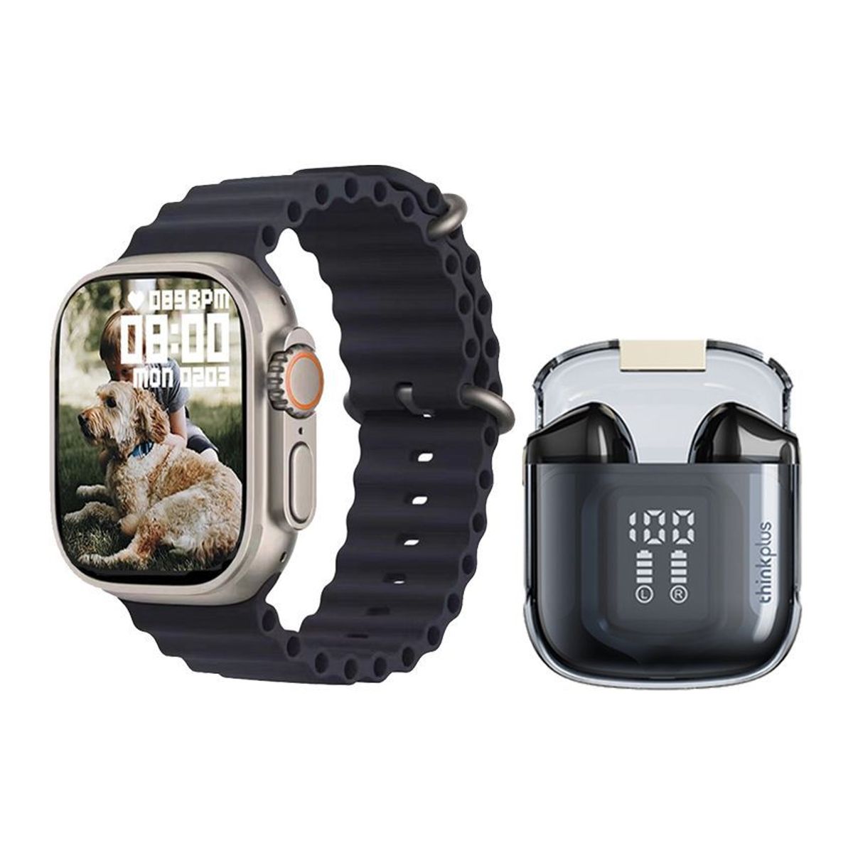 LENOVO - Lenovo LP6 Pro De Audífonos tws-Negro y Toumi Watch S8-Negro