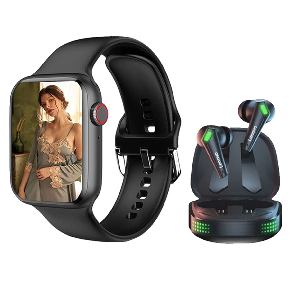 LENOVO - Lenovo XT85II De Auriculares tws-Negro y Toumi Watch-Negro