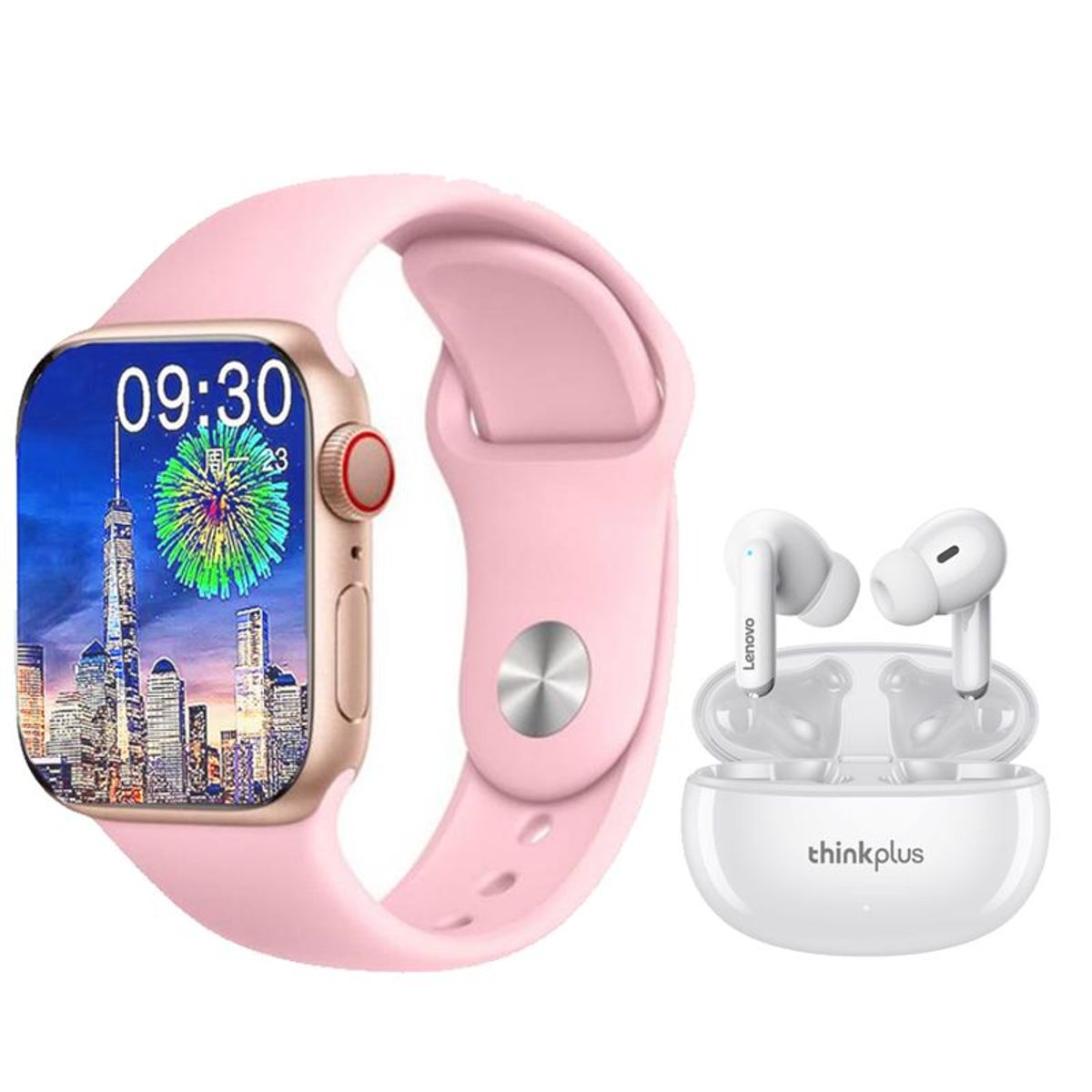 LENOVO - Lenovo XT88 De Audífonos tws-Blanco y Toumi Watch S9 PRO-Rosa