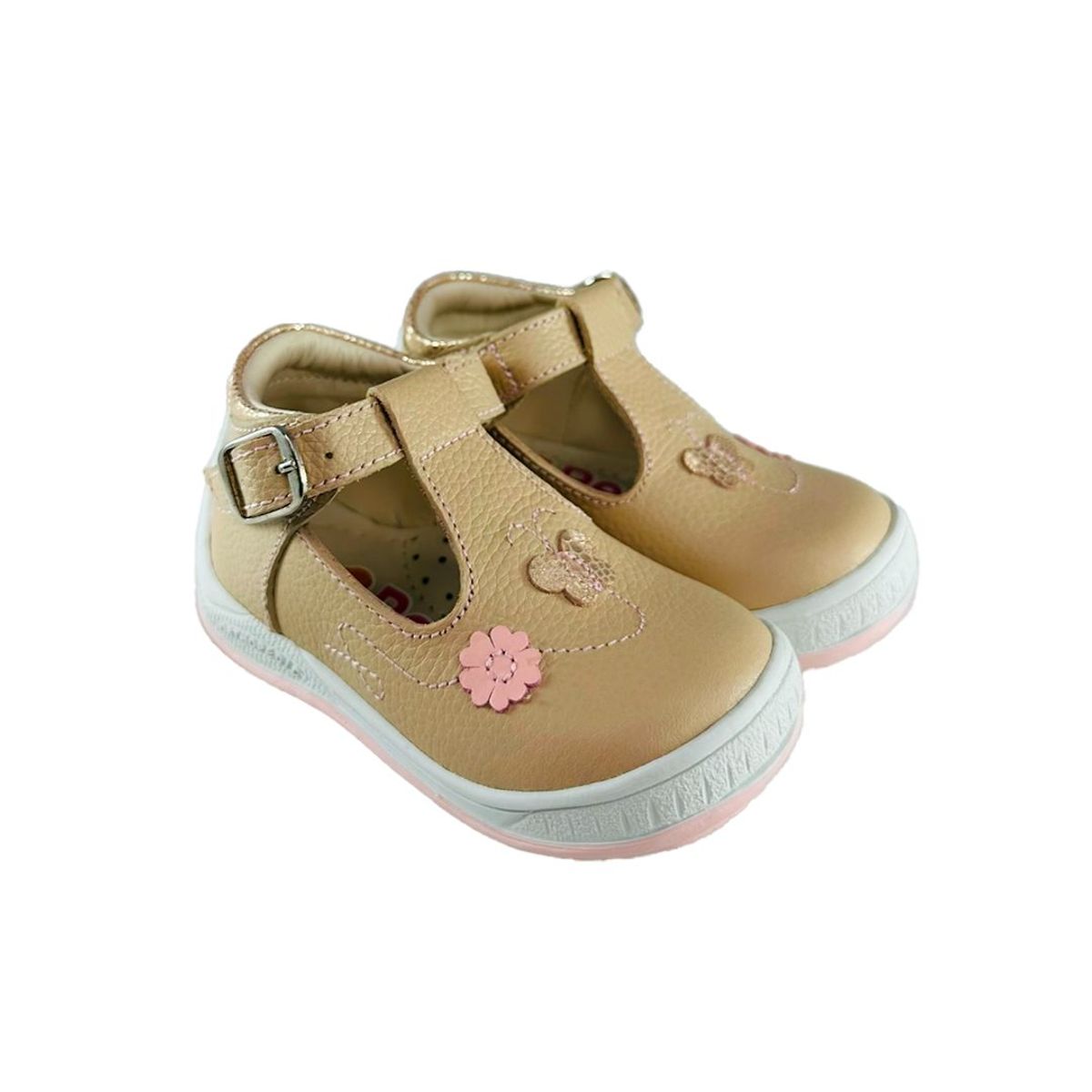 PEI UNIQUE OUTFIT - Pibe Niña Pei Uou Cuero Flower Beige