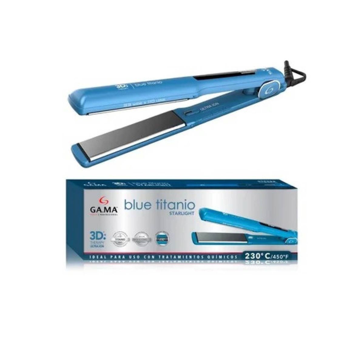 GENERICO - Plancha Alisadora Gama Blue Titanio Stralight 3D therapy Ultra terapy ION-DIGITAL