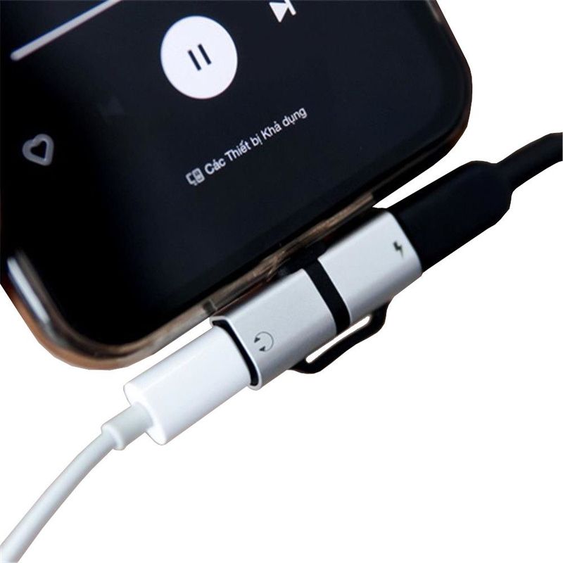 HOCO - Adaptador Conector LS20 Lightning a Doble Lightning Cargador-Audio