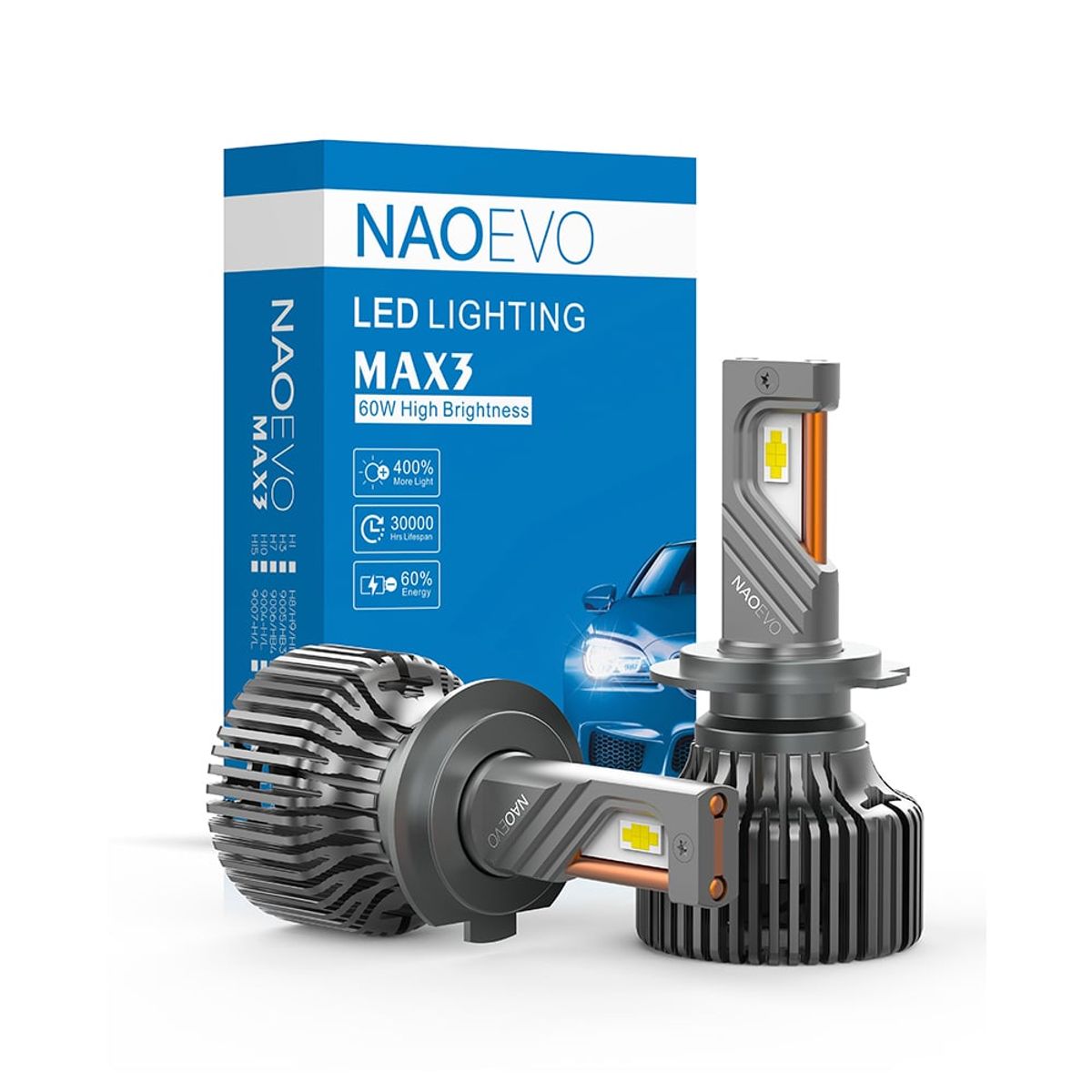 NAOEVO - Focos LED MAX3 CANBUS H1 13000LM