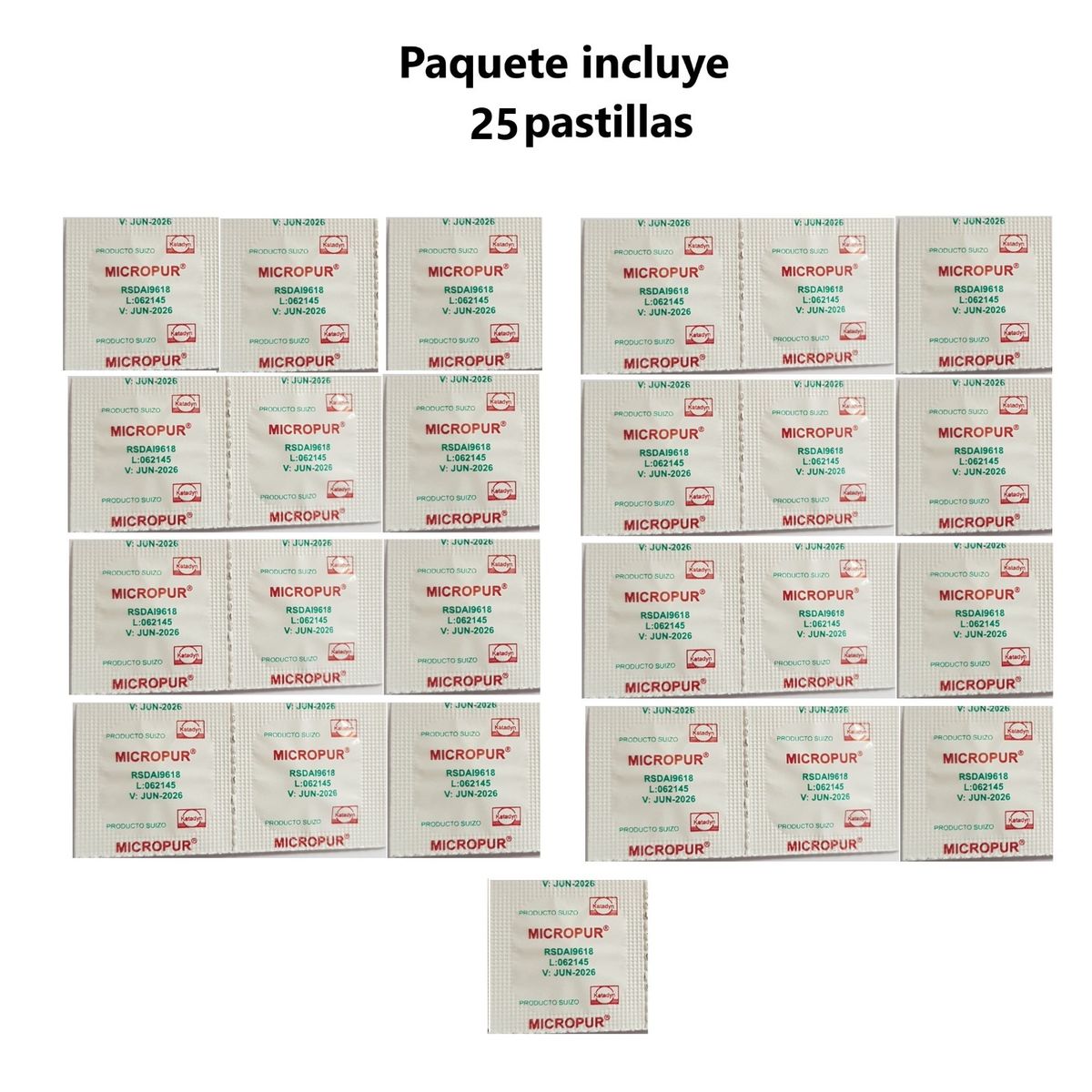 GENERICO - 25 Pastillas purificadoras de agua - MICROPUR