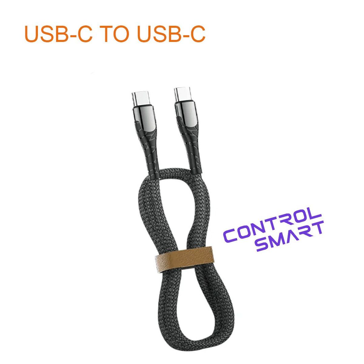 LDNIO - Cable USB-C a USB-C Para MacBook iPad De 1mt Anti Quebraduras-Gris