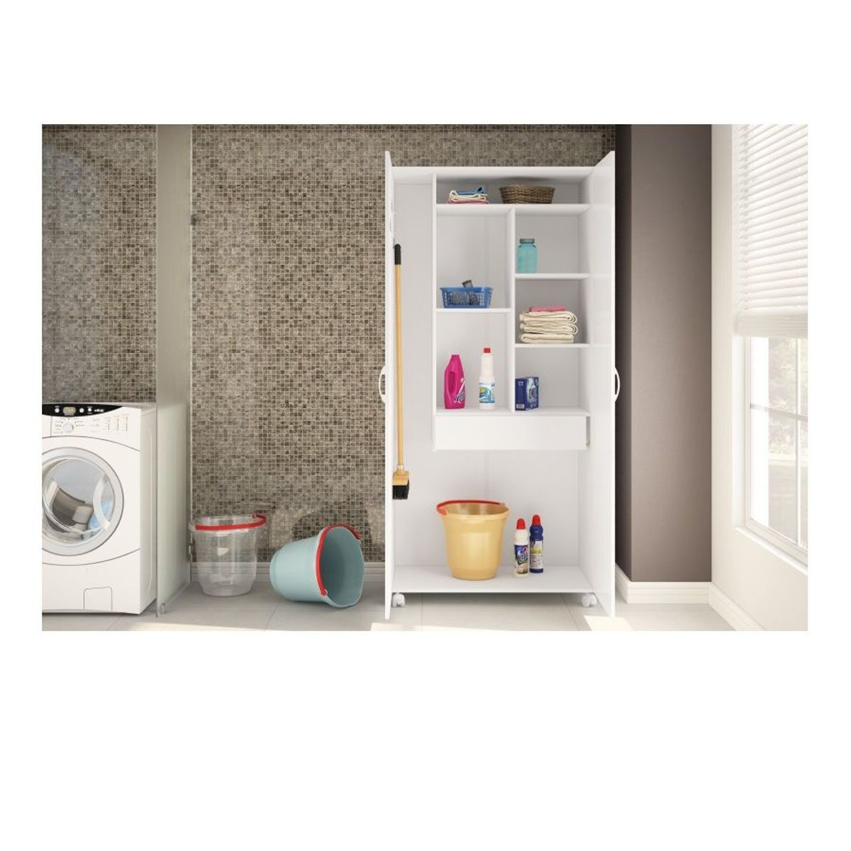 GENERICO - MUEBLE DE LAVANDERIA VENECIA - LA CASA DEL MUEBLERO - BLANCO