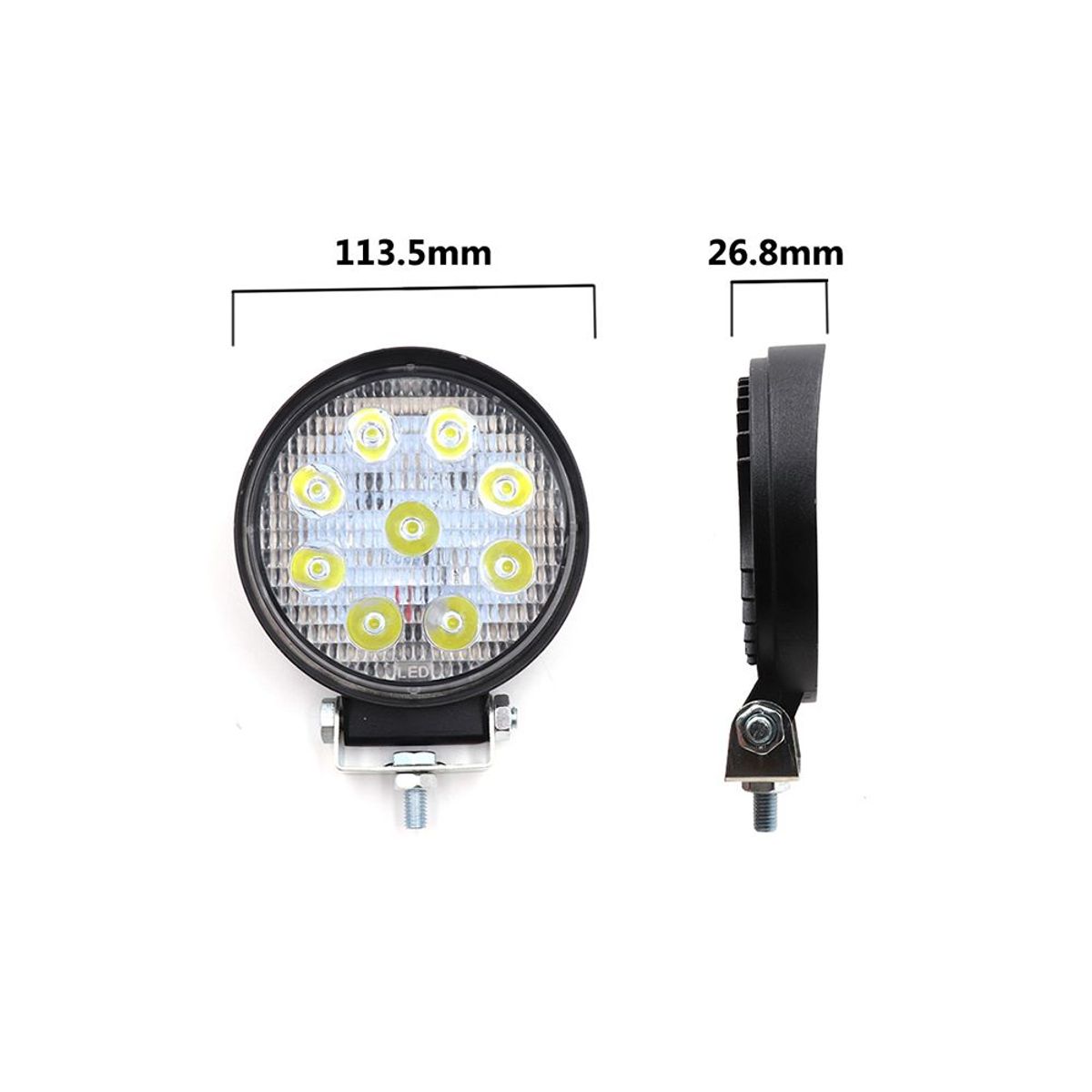 GENERICO - Faro 9 Led Redondo 27w Blanco 12v Auto Camioneta