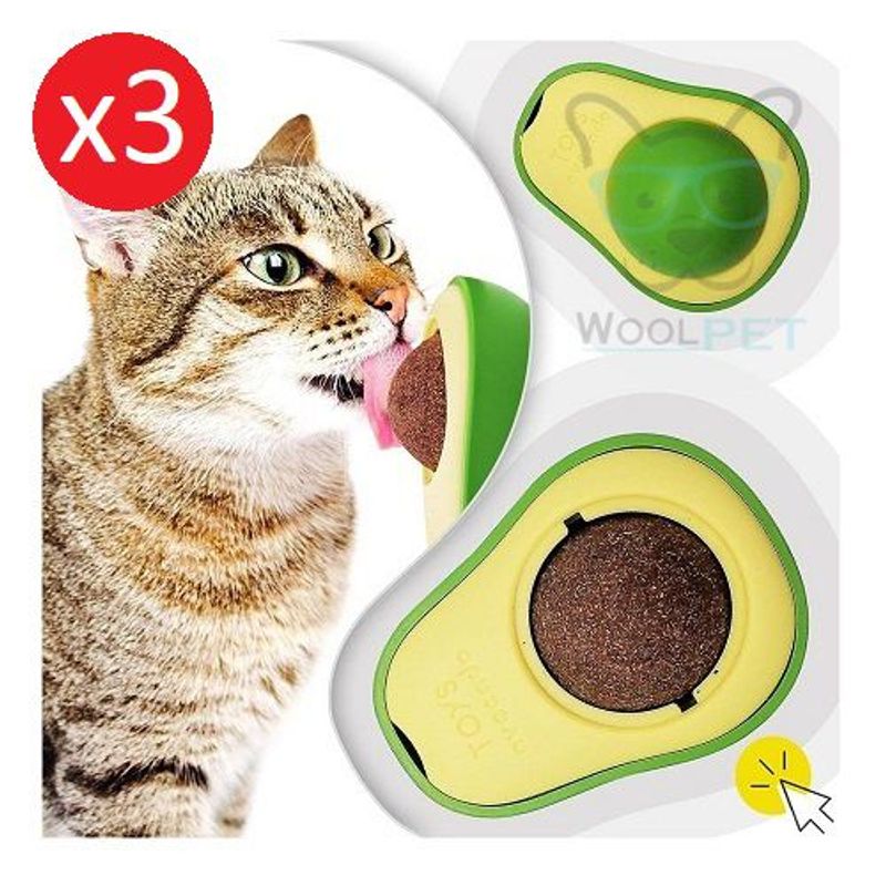GENERICO - BOLITA DE CATNIP EN FORMA DE PALTA ADOSABLE X 3 UNIDADES