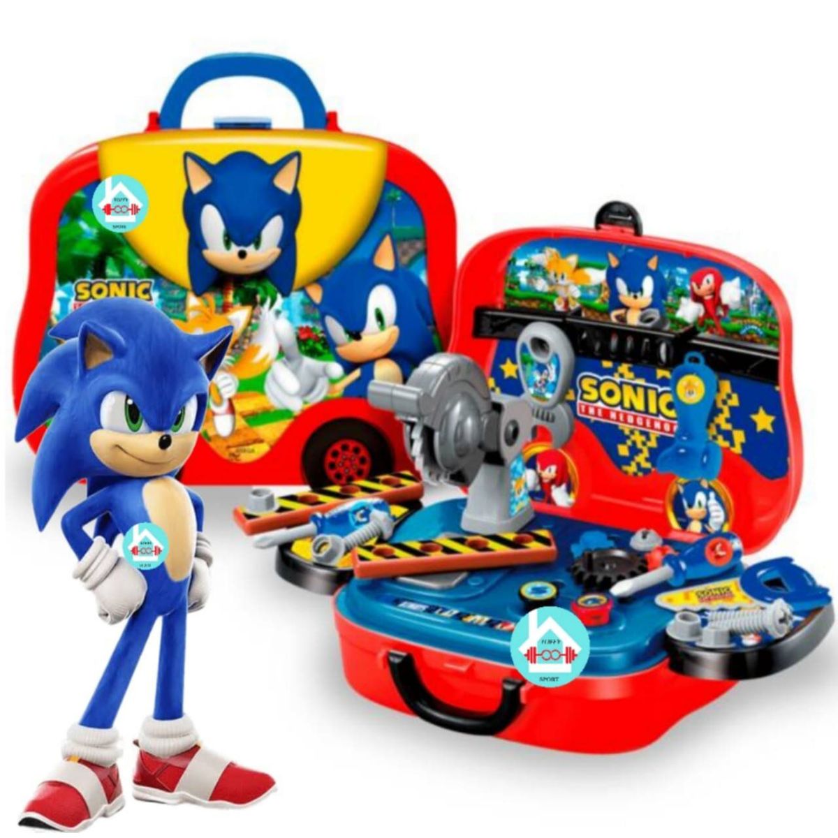 GENERICO - Set de herramientas y lonchera 2 en 1 SONIC