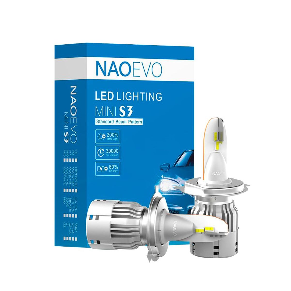 NAOEVO - Focos LED Serie S3 9005 / HB3 9000LM NAOEVO