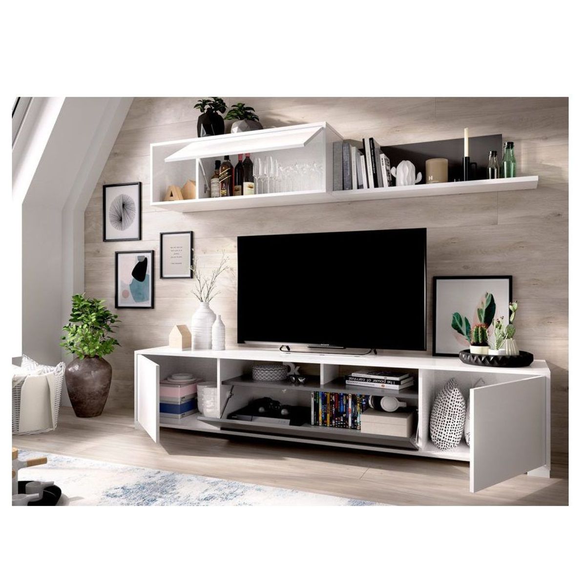 GENERICO - Centro de entretenimiento cristel - la casa del mueblero - blanco