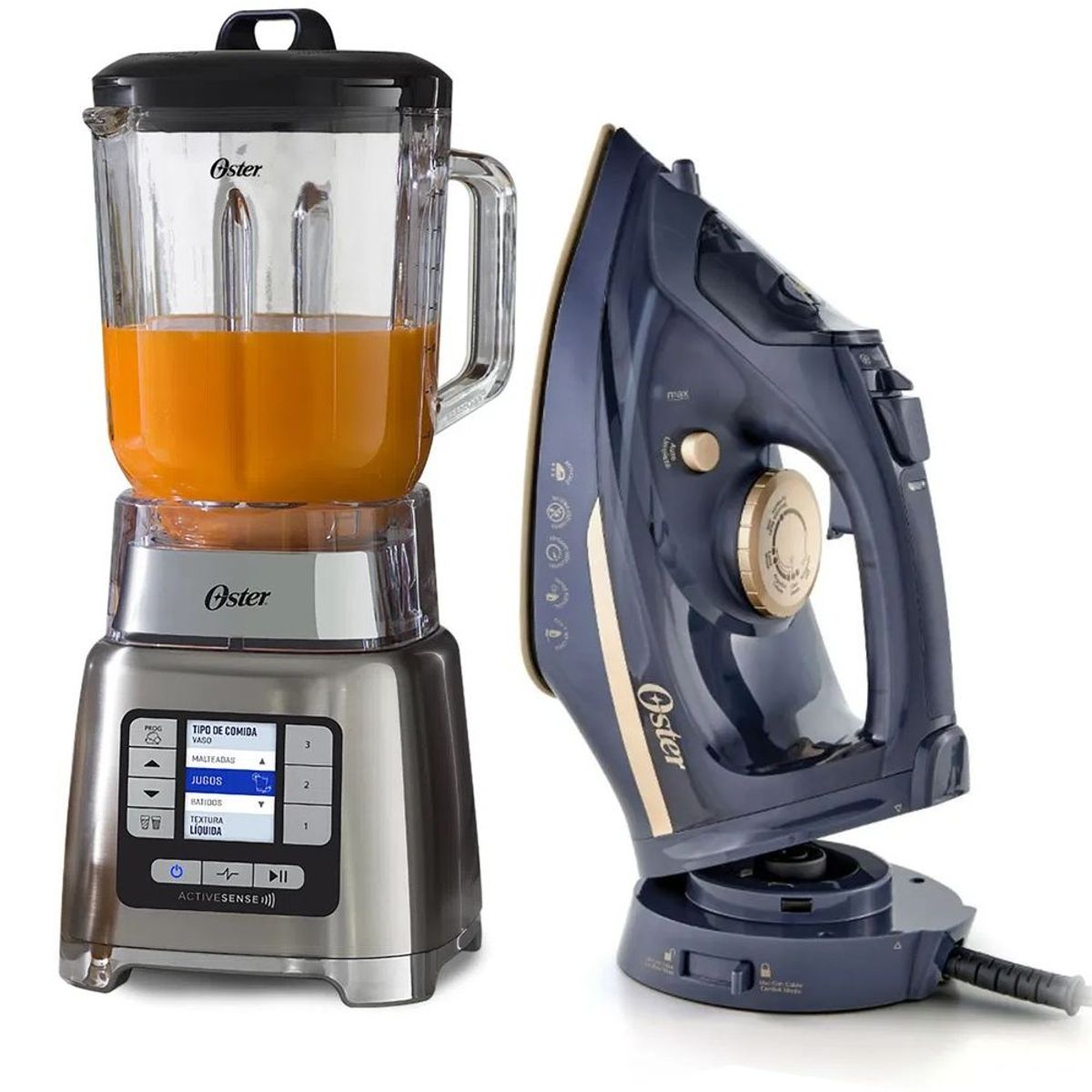 OSTER - Licuadora ActiveSense Oster Vaso Blen N Go y Plancha de vapor 2 en 1