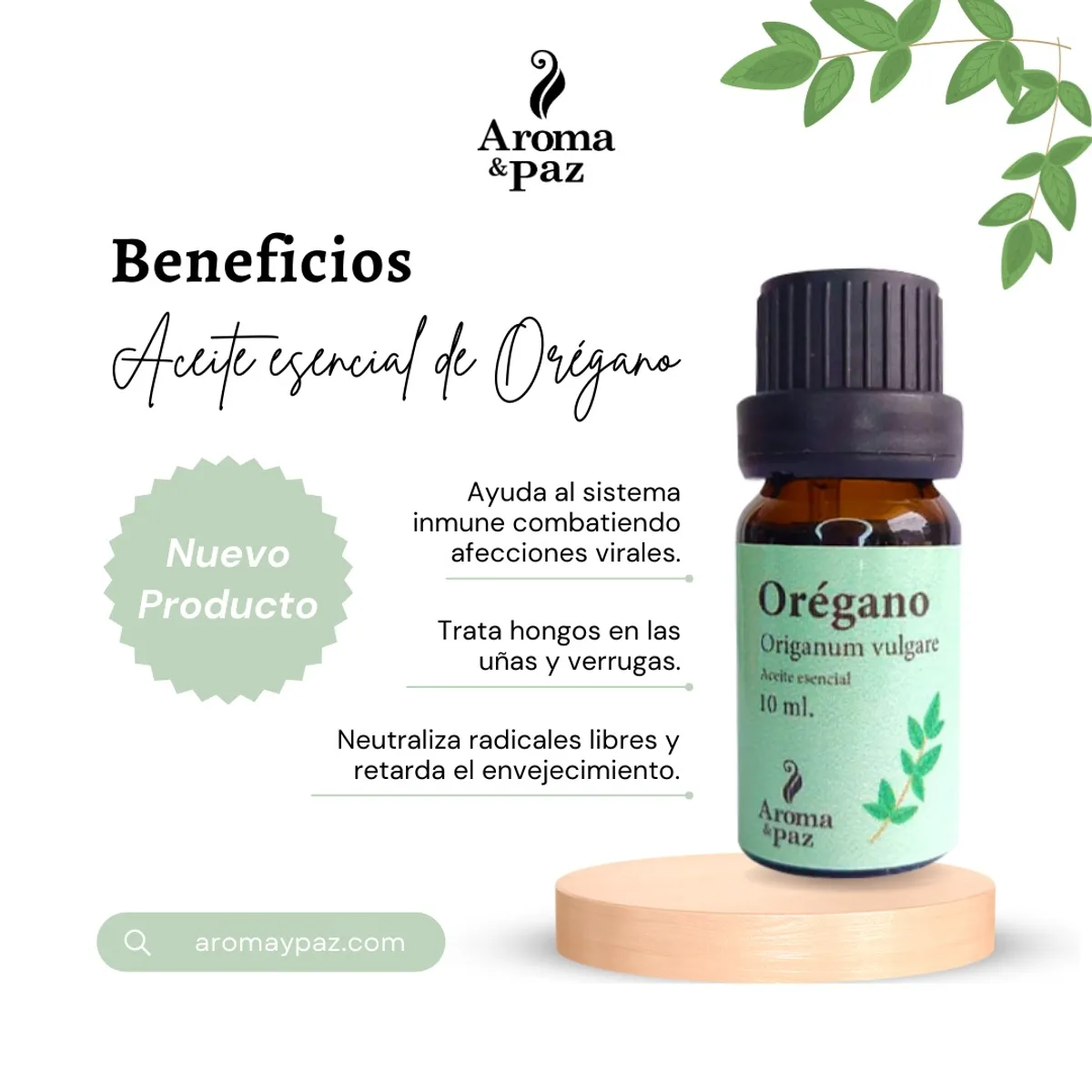 AROMA & PAZ - ACEITE ESENCIAL DE OREGANO 10ML AP