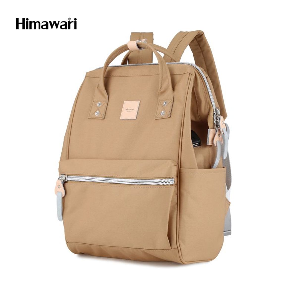 HIMAWARI - Himawari - Mochila multibolsillos porta laptop con USB - Camello