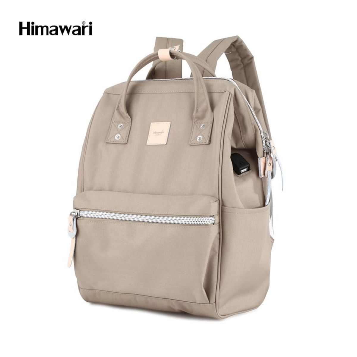 HIMAWARI - Himawari - Mochila multibolsillos porta laptop con USB - Caqui