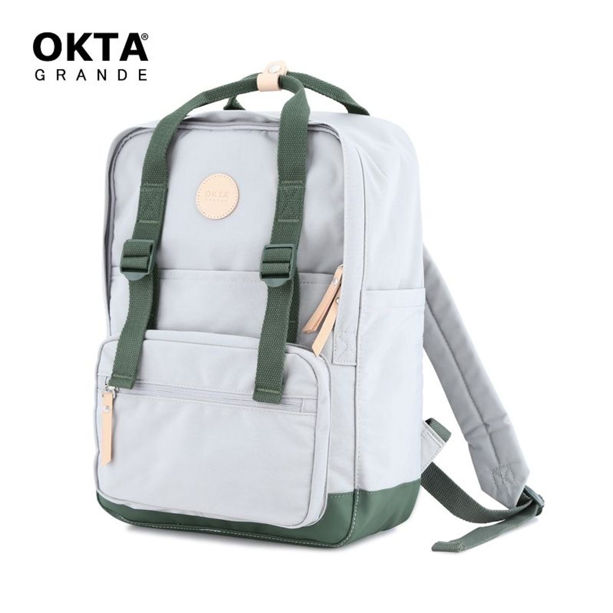 HIMAWARI - Himawari - Mochila escolar o de viaje porta Laptop - Blanco y Verde