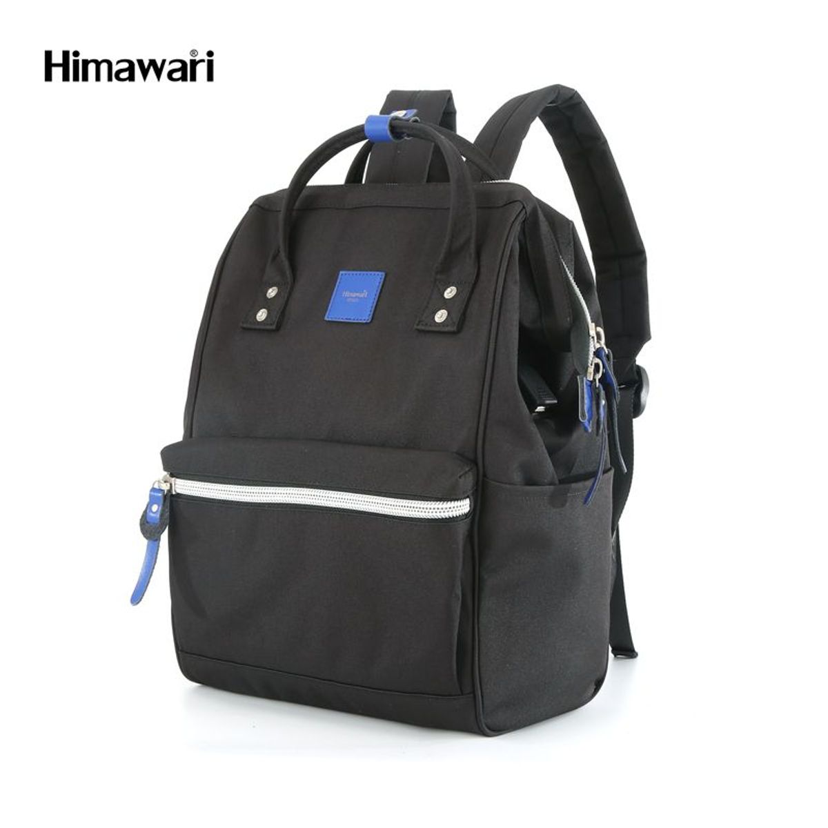 HIMAWARI - Himawari - Mochila multibolsillos porta laptop con USB - Negro y Azul