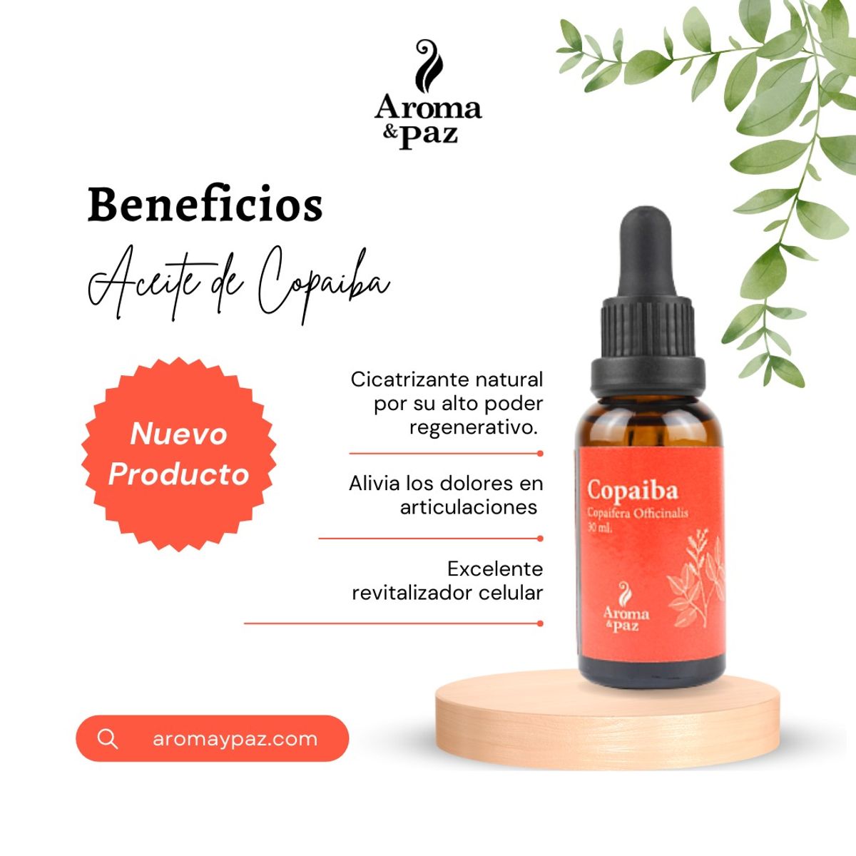 AROMA & PAZ - ACEITE DE COPAIBA  30ML A&P