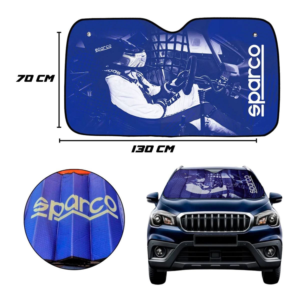 SPARCO - TAPASOL SPARCO AZUL 130x70 CM SPC1721M