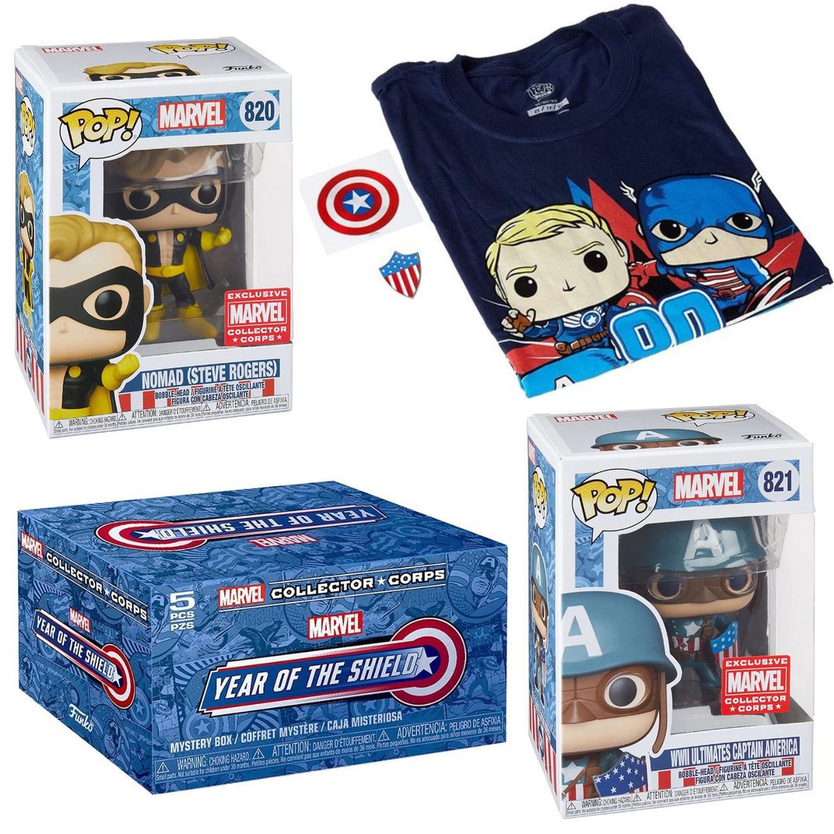 FUNKO - Funko pop Marvel Collector Box Captain America 80th Year