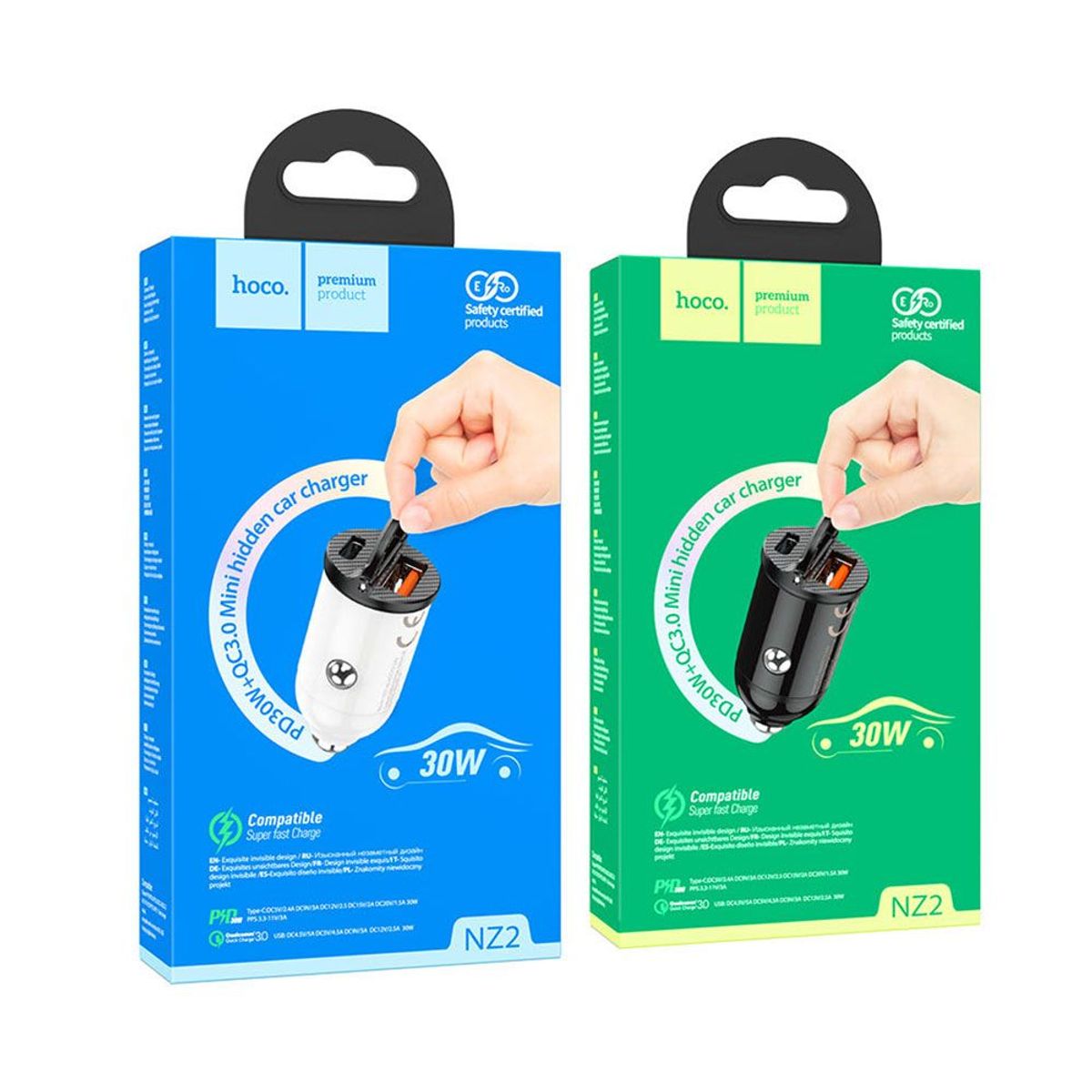 HOCO - Cargador Set USB a Tipo C Hoco NZ2 30W Carga rápida Blanco De Calidad